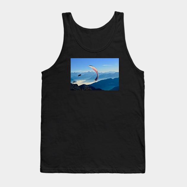 Paraglider Swiss Alps Tank Top by Wolf Art / Swiss Artwork Photography